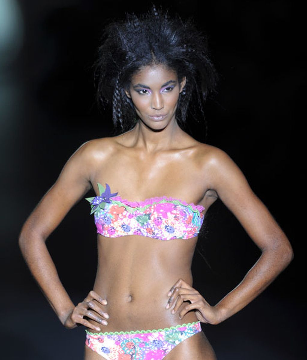 Baños en verde y rosa