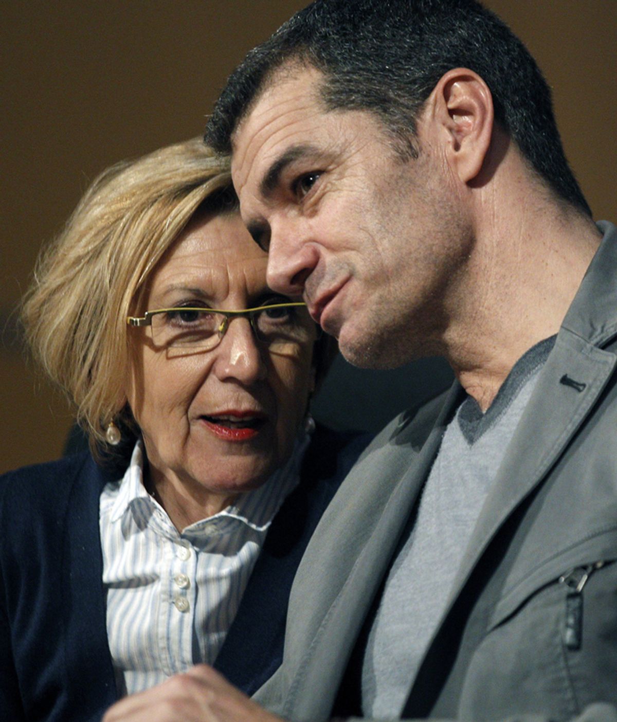 Rosa Díez y Toni Cantó en un encuentro en Valencia con simpatizantes
