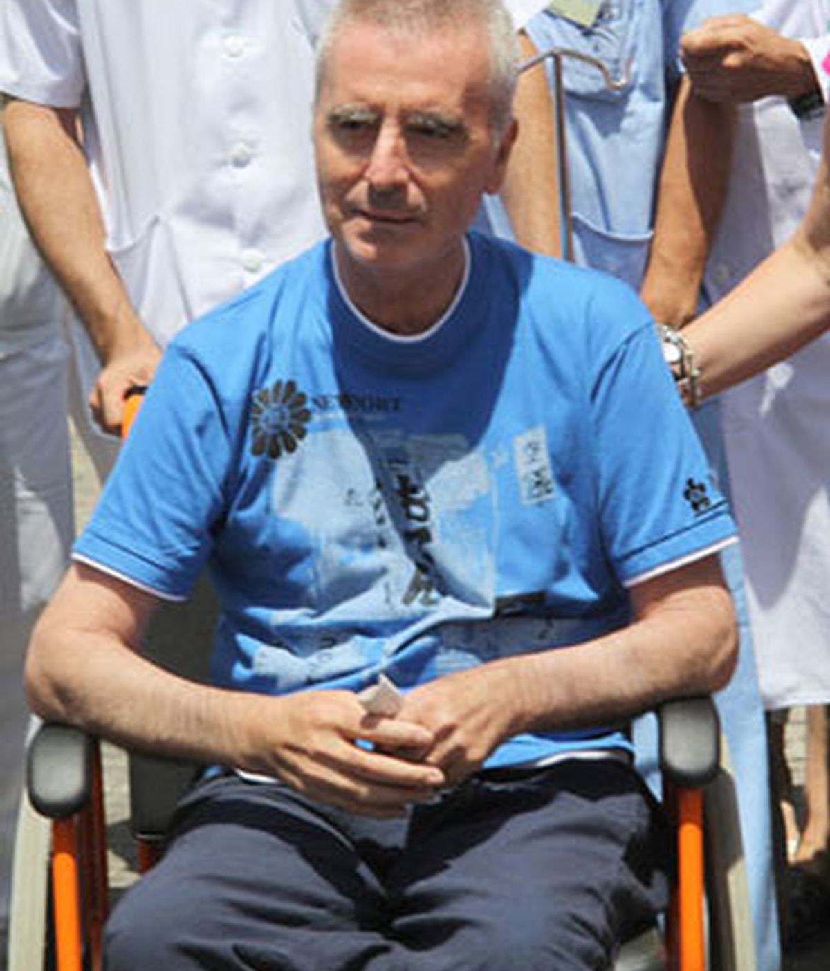 Ortega Cano, a su salida del hospital. Foto. EFE