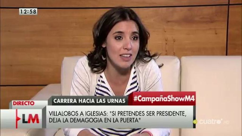 Irene Montero: “Creo que Villalobos no sabe que está en el partido que más casos de corrupción acumula"