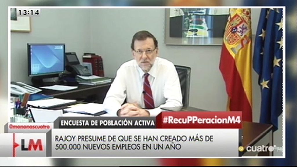 Rajoy: "Son las mejores cifras desde que comenzó la crisis y nos indican que estamos en el buen camino"