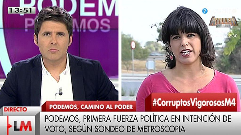 Teresa Rodríguez (Podemos): "Las encuestas tienen que ver con la extrema necesidad que hay de cambios políticos"