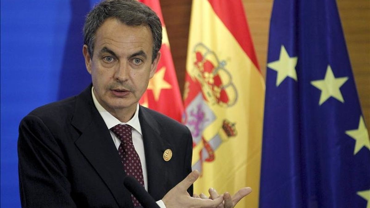 El presidente del Gobierno español, José Luis Rodríguez Zapatero, durante su discurso en la inauguración hoy del Foro de Boao (China). EFE