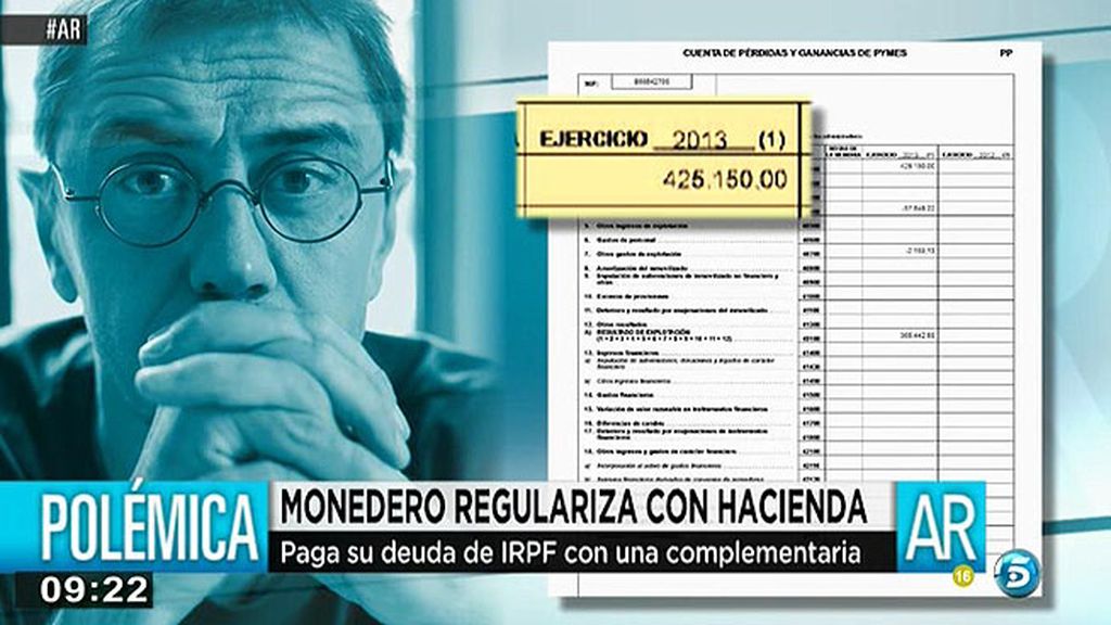 Juan Carlos Monedero regulariza su situación con Hacienda