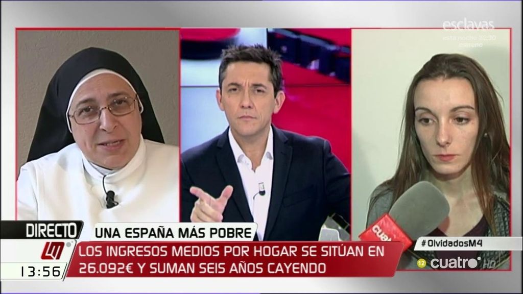 Sor Lucía Caram: "La recuperación es una ilusión de los que mandan"