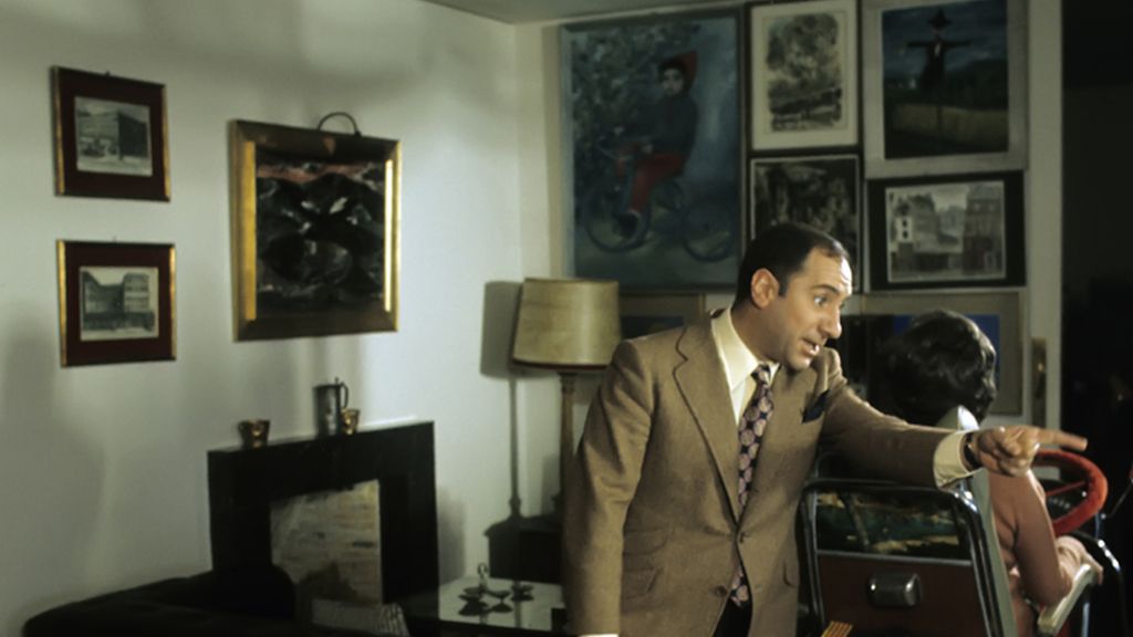 El actor Alfredo Landa durante el rodaje de una película