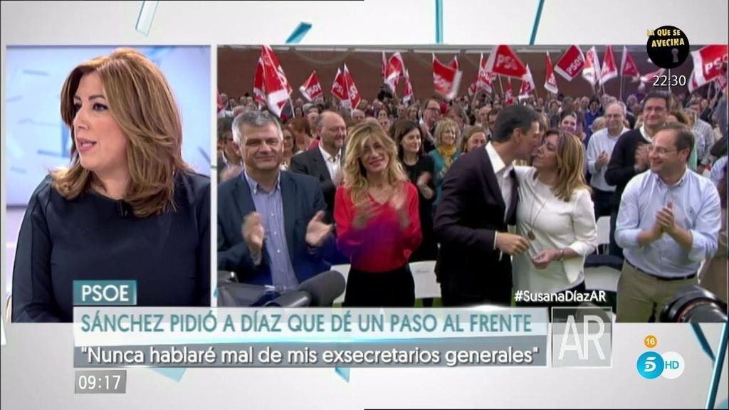 Susana Díaz: "Yo no me presenté porque tenía responsabilidad en Andalucía"