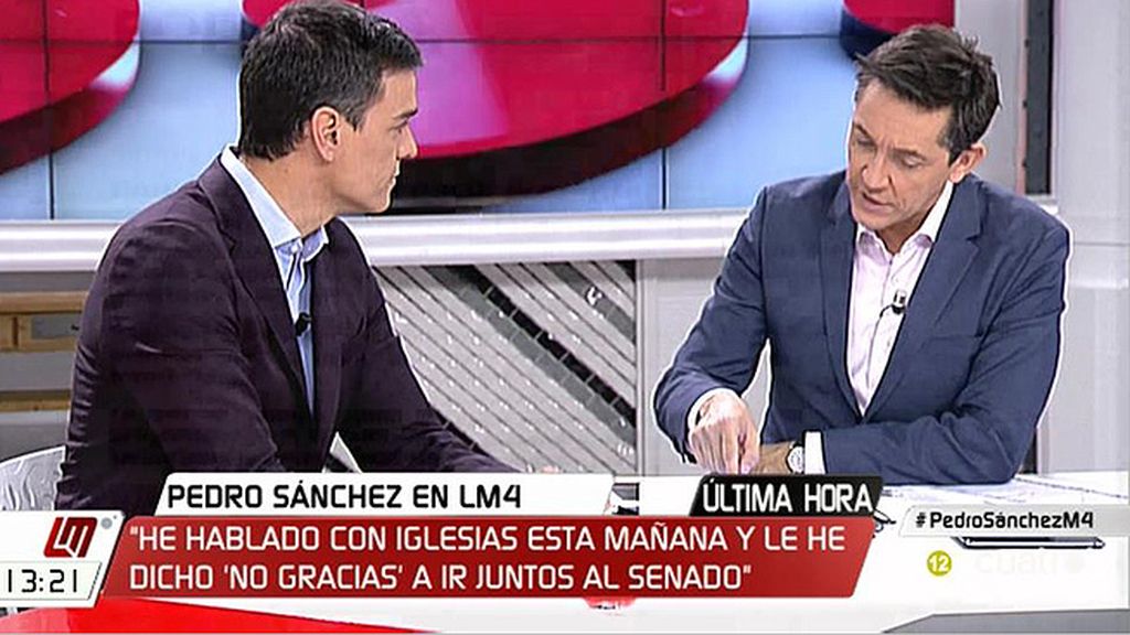 La entrevista con Pedro Sánchez en el plató de 'Las Mañanas de Cuatro', a la carta