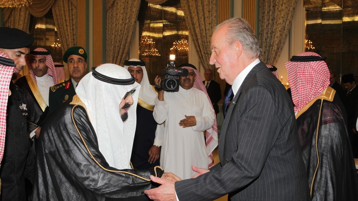 El rey Don Juan Carlos con su Majestad Abdullah Bin Abdulaziz Al-Saud, Rey de Arabia Saudí