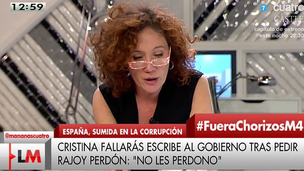 Cristina Fallarás, a Rajoy: “Yo no le perdono"