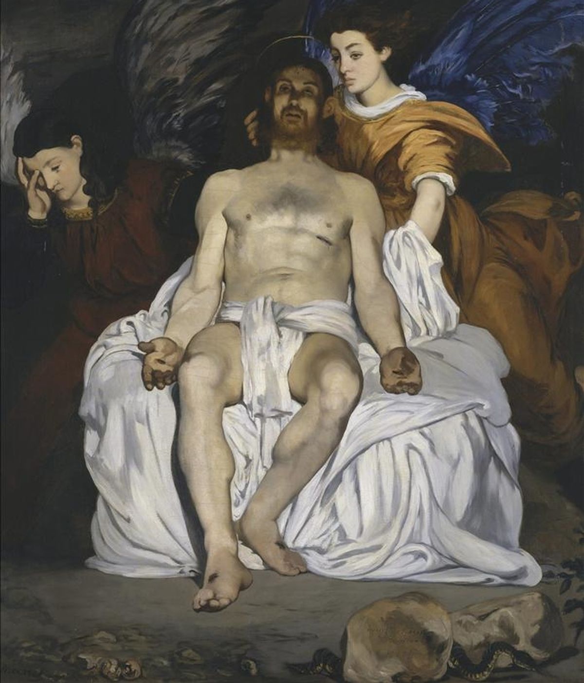 Fotografía facilitada por el Metropolitan Museum of Art de Nueva York del óleo "Le Christ aux anges" (1864), de Édouard Manet, que forma parte de la muestra "Manet, inventeur du Moderne". EFE