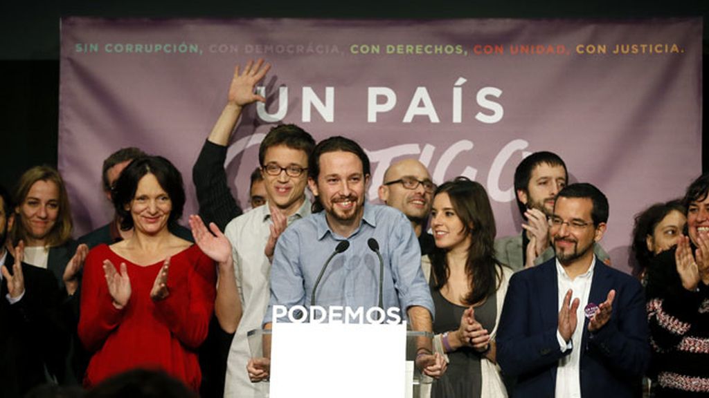 Pablo Iglesias feliz tras los buenos resultados de Podemos en las elecciones