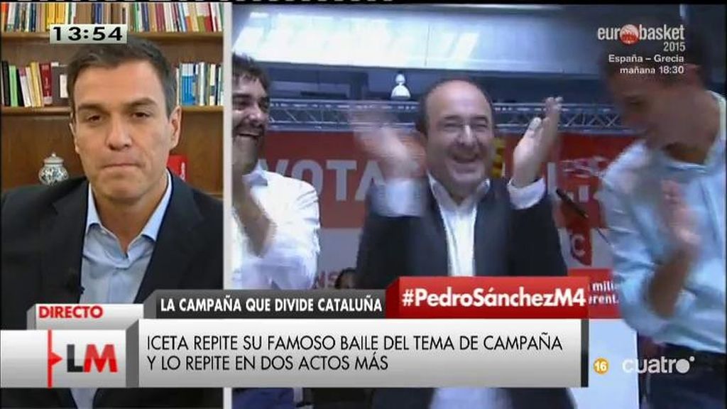 Pedro Sánchez: "Me cuesta arrancarme a bailar, pero estoy aprendiendo con Iceta"