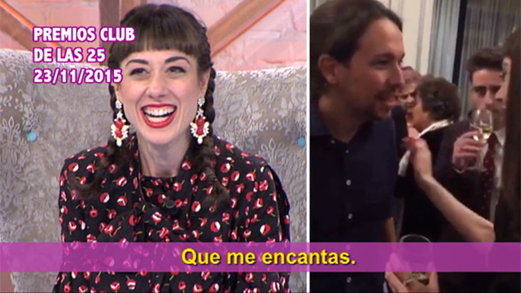 Natalia se emociona al conocer a Pablo Iglesias: "Me encantas"