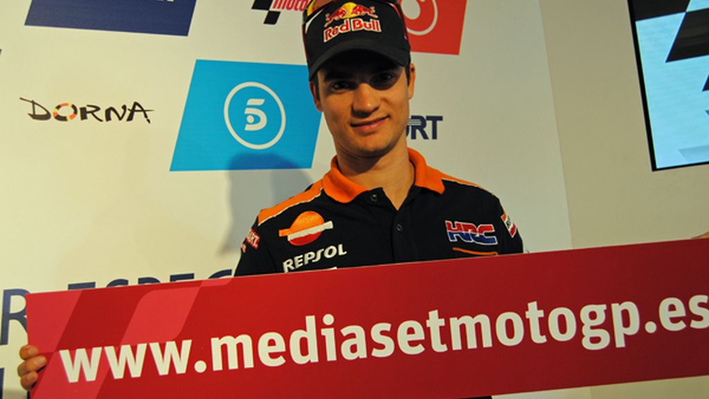 Dani Pedrosa, apoyando la Web de Mediaset MotoGP