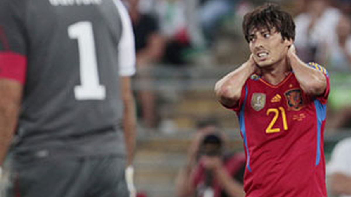 David Silva durante un partido con la selección española. Foto: GTres