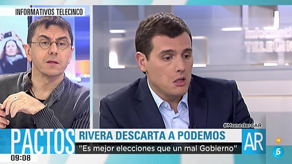 Monedero: "A Rivera no le importa ir a elecciones porque los bancos le dan dinero"
