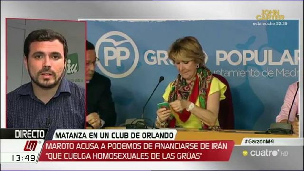 A. Garzón, de las palabras de Aguirre: "Me parece un despropósito injustificable"