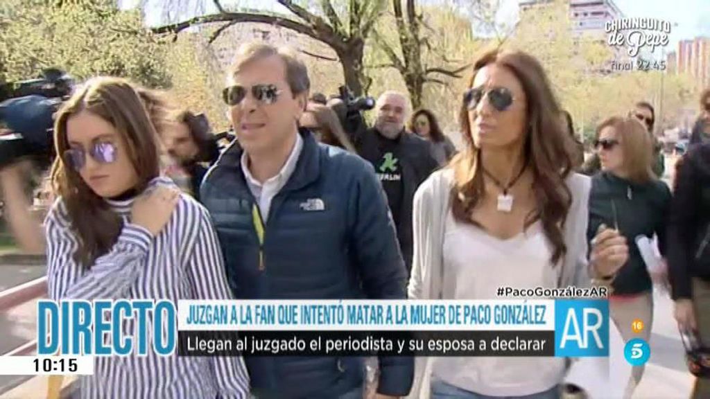 Paco González, su mujer y su hija llegan a la Audiencia Provincial de Madrid