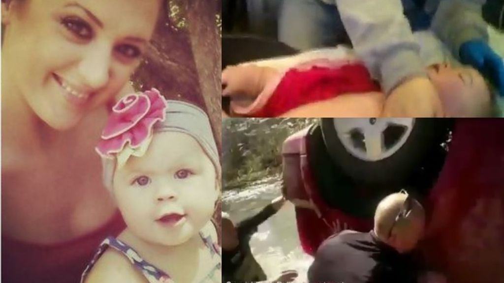 Primeras imágenes del increíble rescate del bebé atrapado en un coche dentro del río
