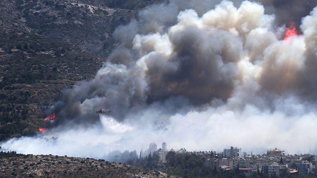 Incendio en el monte Imitós, Grecia