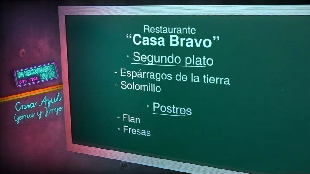 El menú de "Casa Bravo"