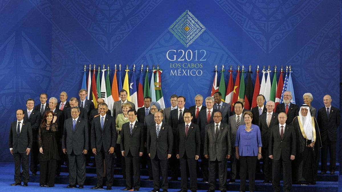 Foto de familia de la cumbre del G20 en Los Cabos
