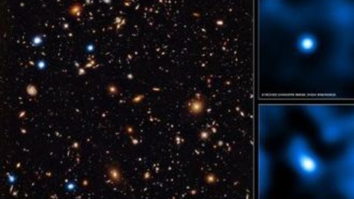 Astrónomos de la NASA han encontrado la primera evidencia directa de que los grandes agujeros negros eran comunes en el universo temprano. Astrónomos de la NASA han encontrado la primera evidencia directa de que los grandes agujeros negros eran comunes en el universo temprano.