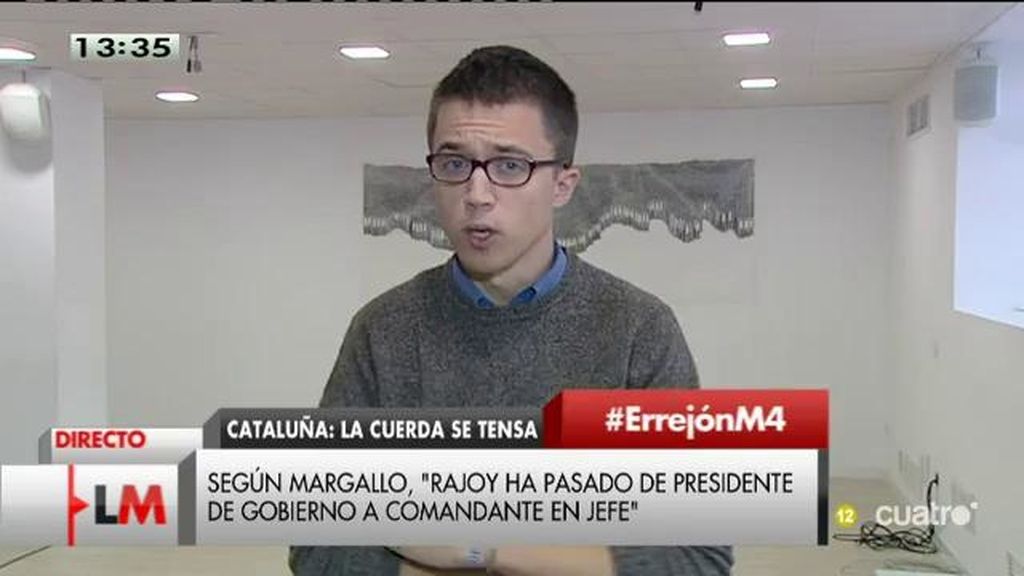 Íñigo Errejón, sobre Cataluña: “Ni una, ni dos, ni tres declaraciones unilaterales construyen la independencia”