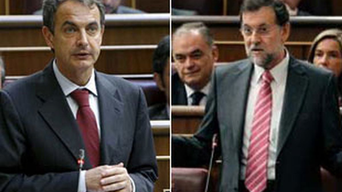 El presidente del Gobierno, José Luis Rodríguez Zapatero, y el líder del PP, Mariano Rajoy.
