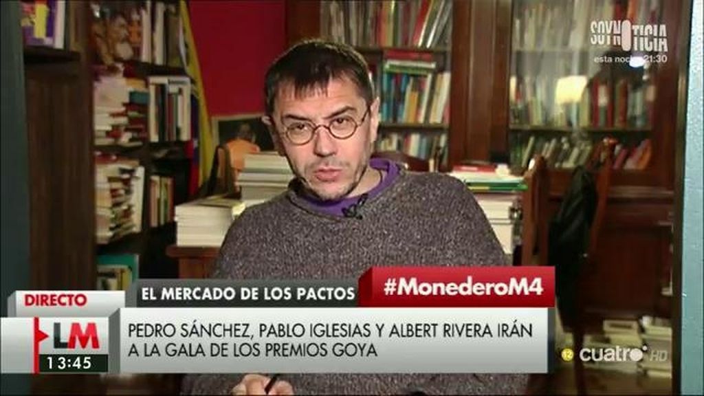 Monedero: “Creo que estamos dejando fuera de foco a dos de las personas responsables de parte de lo que ocurre, Aznar y Aguirre”