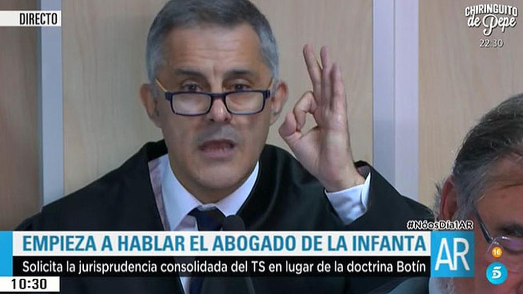 La defensa de la Infanta pide que se aplique la doctrina Botín y nulidad del juicio oral