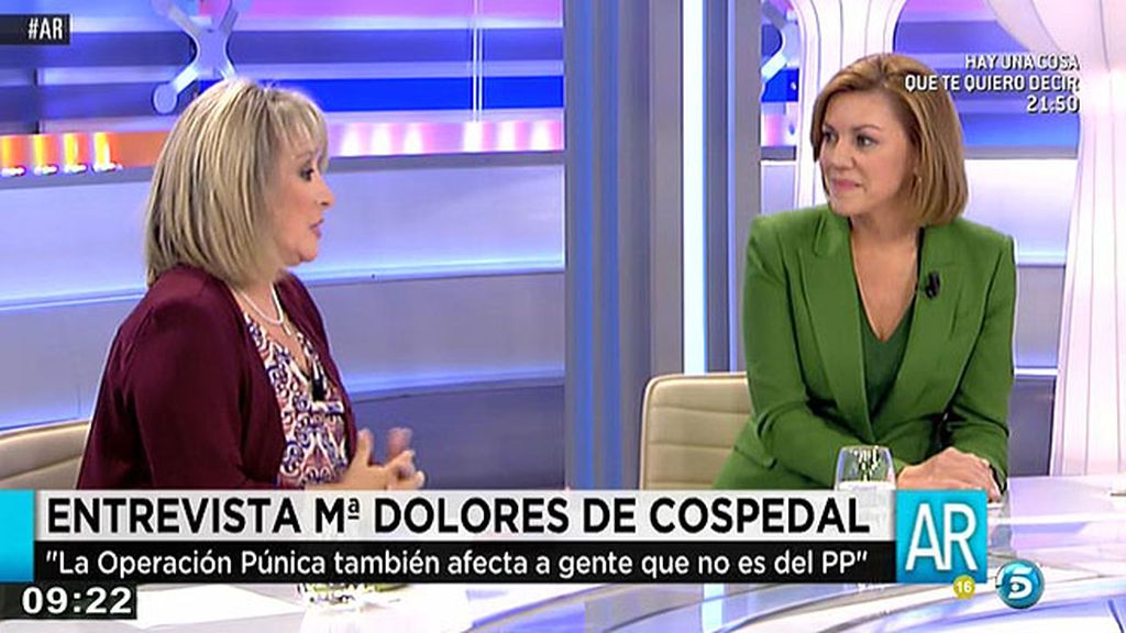 Cospedal: "La coalición con el PSOE la valoraríamos si no hubiera mayoría absoluta"