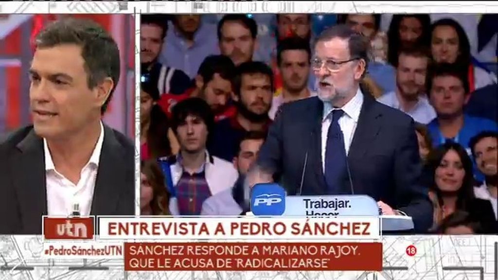 Pedro Sánchez responde a Mariano Rajoy tras acusarle de 'radicalizarse'