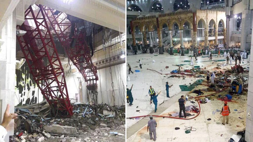 Al menos 107 personas mueren tras caer una grúa en la Gran Mezquita de La Meca