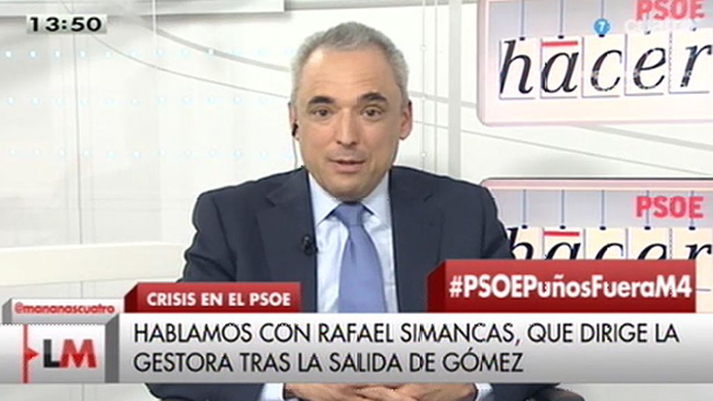 Simancas: "Pedro Sánchez no puede ver el telediario sin más y no adoptar decisiones"