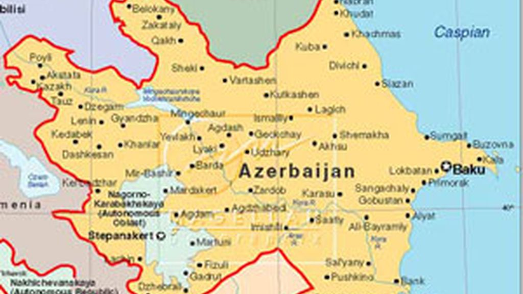 Mapa de Azerbaiyán.