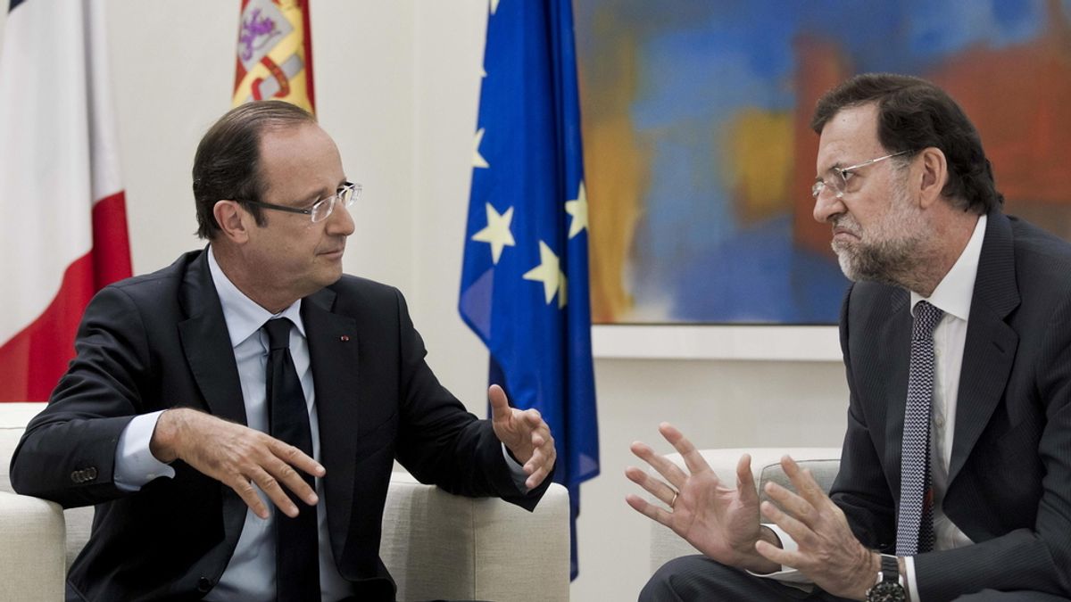 François Hollande y Mariano Rajoy en Moncloa