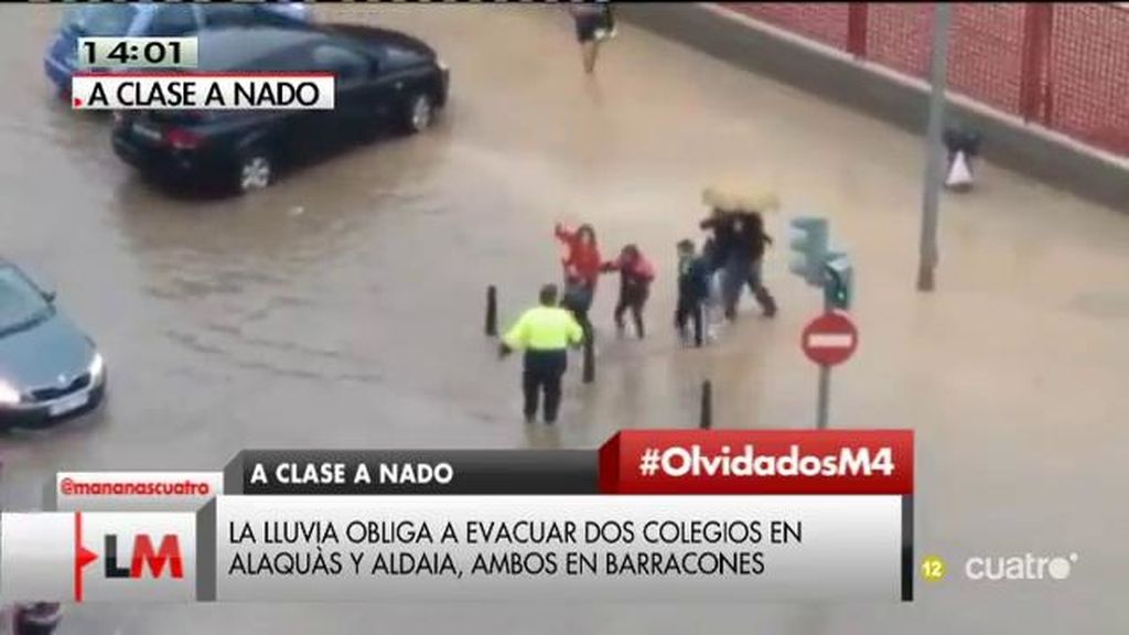 Evacuados del colegio: Varios centros provisionales en Alacàs y Aldaia suspenden las clases tras las intensas lluvias