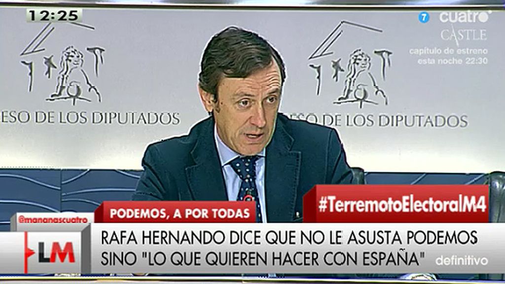 Rafael Hernando: “Podemos tiene que darle miedo a los españoles”