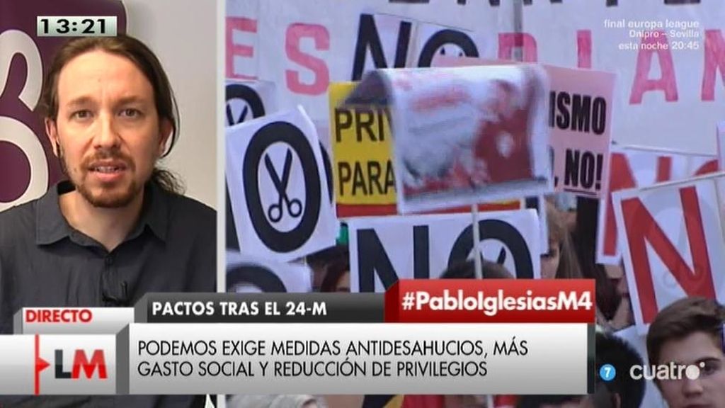 Pablo Iglesias: “Lo primero que van a hacer nuestros diputados es bajarse el sueldo”
