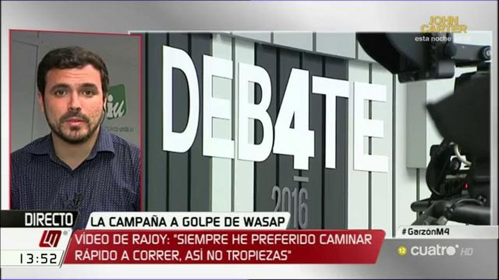 Alberto Garzón, sobre el debate “Estamos muy contentos y cómodos con esta confluencia y repartimos los roles”