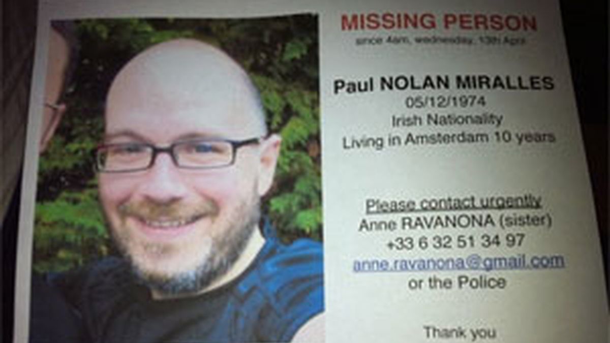 Paul Nolan desapareció en Amsterdam el 12 de abril de 2011