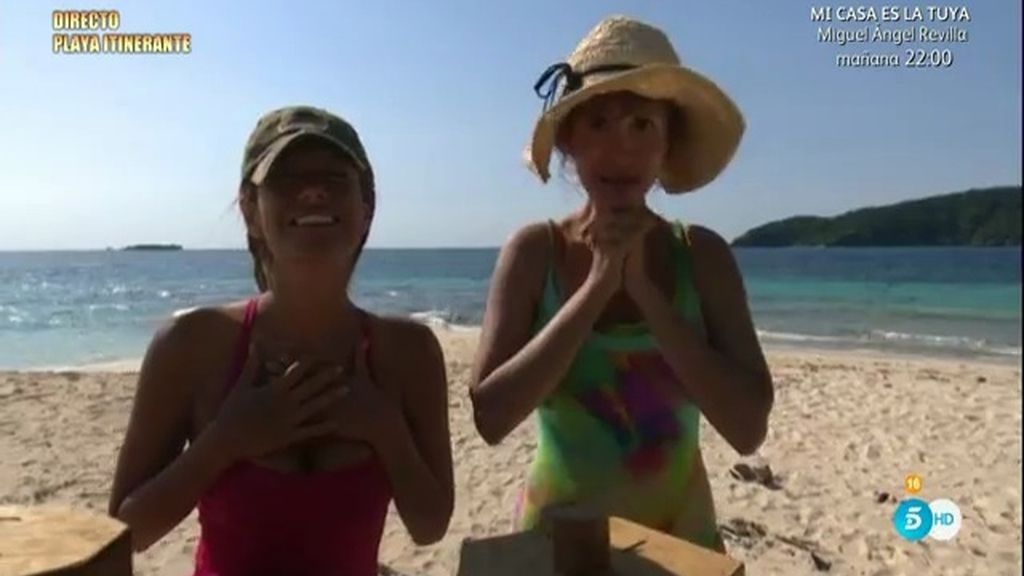 Yurena y Miriam demuestran que son unas buenas supervivientes para poder comer