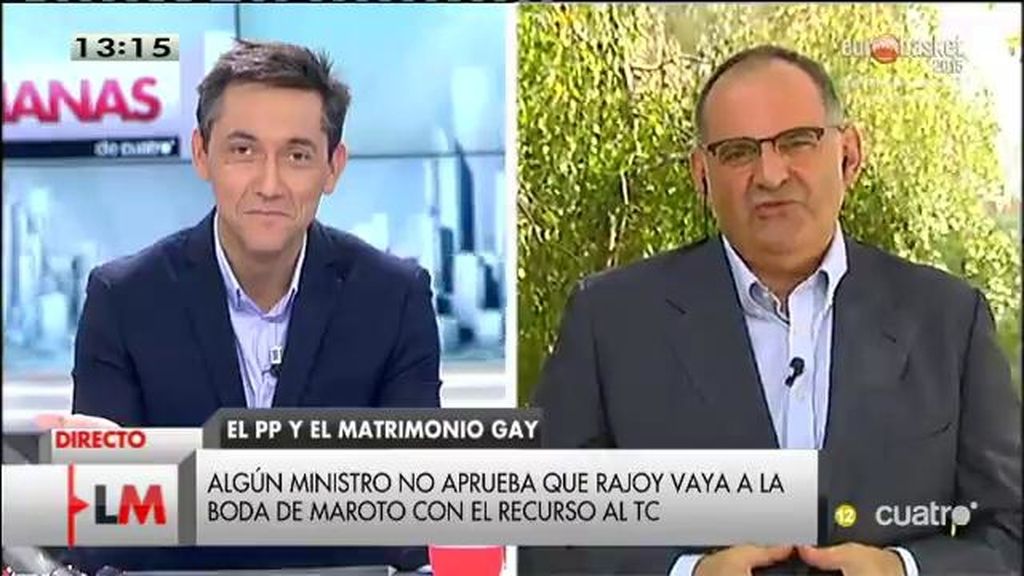 Antón Losada: “¿Es una boda gay un entorno Mariano - friendly? ¿Puede ir sin que eso tenga un coste?”