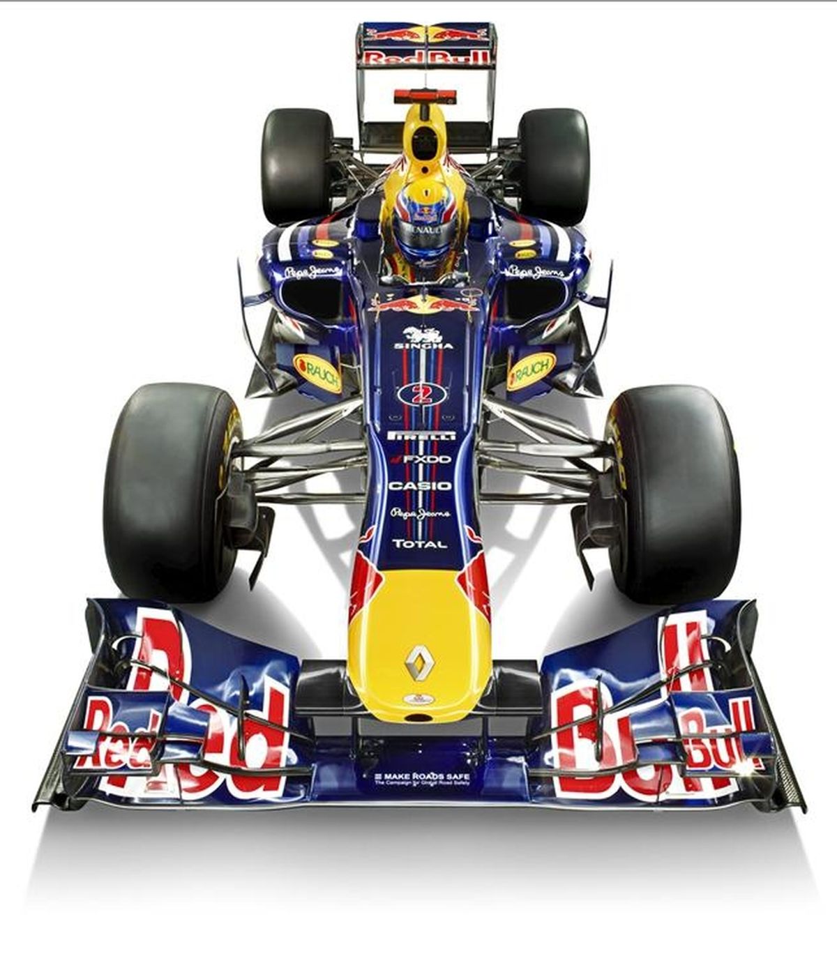 Fotografía facilitada hoy martes 1 de febrero de 2011 por la escudería Red Bull de su nuevo monoplaza RB7. El equipo austríaco Red Bull presentó hoy en Cheste (Valencia), el nuevo monoplaza diseñado por Adrian Newey y que volverán a pilotar el alemán Sebastian Vettel y el australiano Mark Weber. EFE