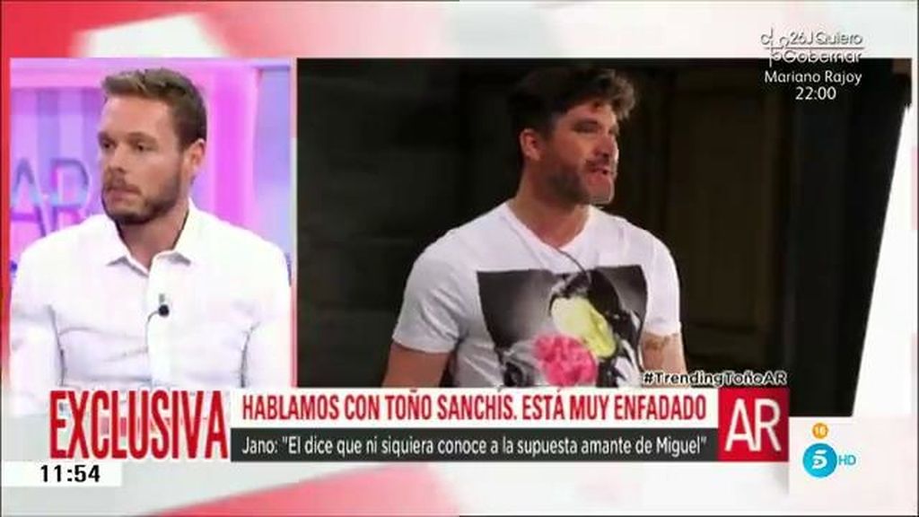 Jano Mecha: "Toño Sanchís dice que no conoció ni conoce a la amante de Miguel"