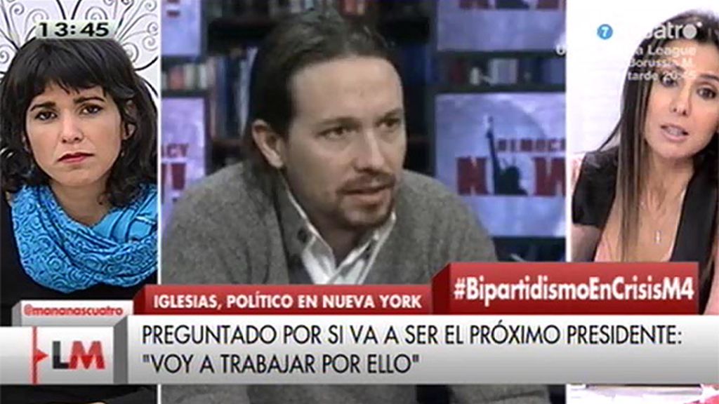 T. Rodríguez (Podemos): “Se diga en Wall Street o en una plaza, el mensaje es el mismo, la necesidad de un cambio”
