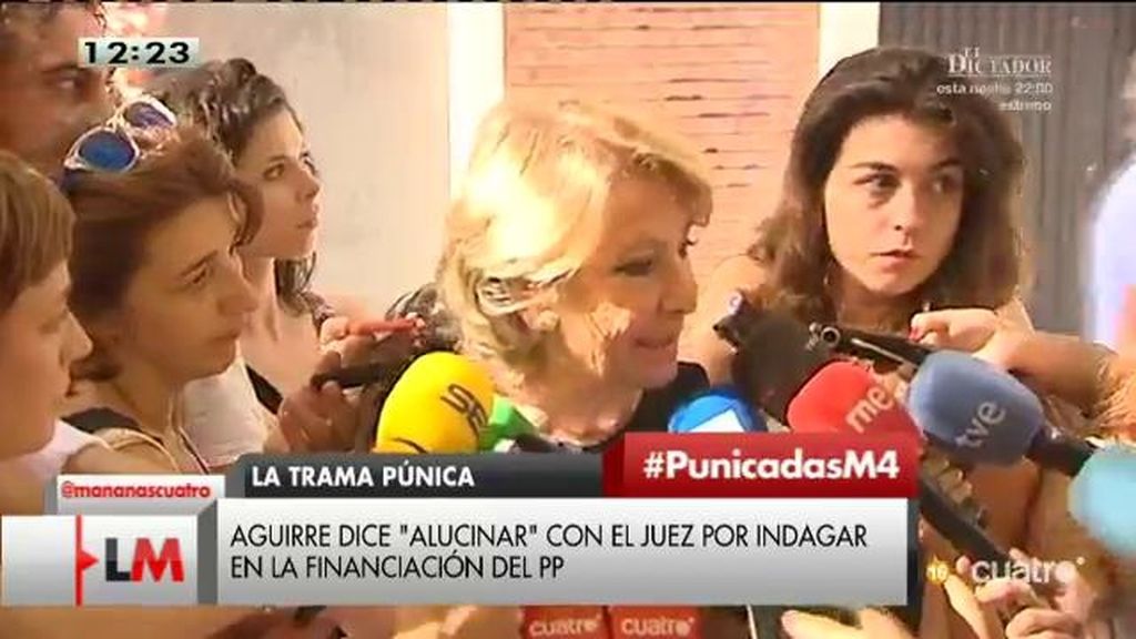 A Esperanza Aguirre le parecen “alucinantes” las indagaciones del juez Velasco sobre la financiación del PP