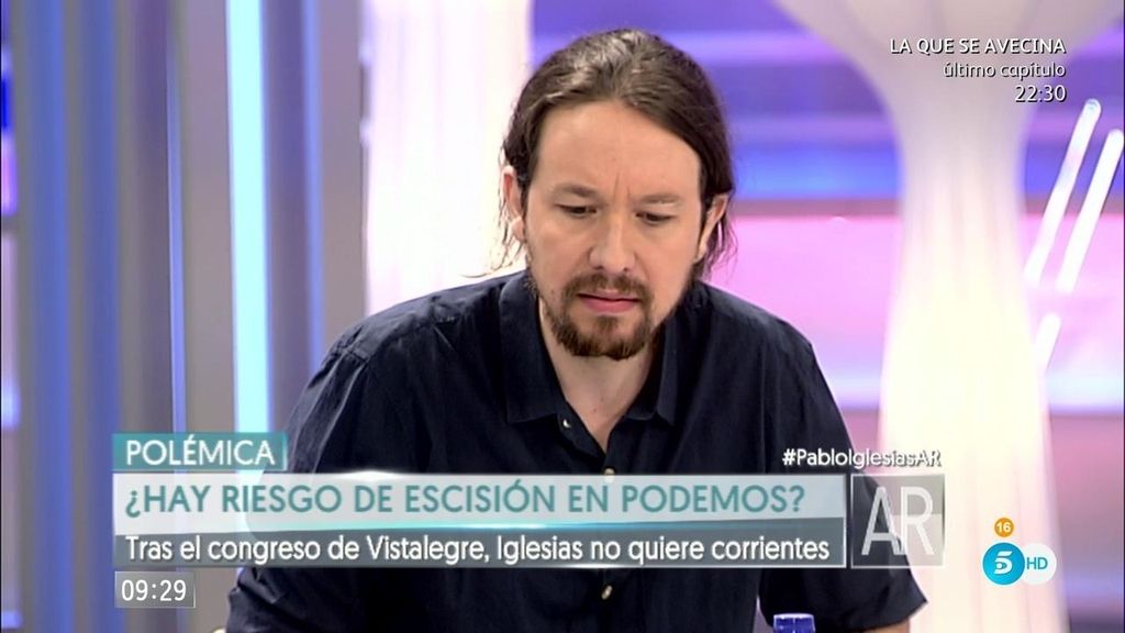 Pablo Iglesias: "Que se diga que en Podemos hay dos caras nos hace daño"